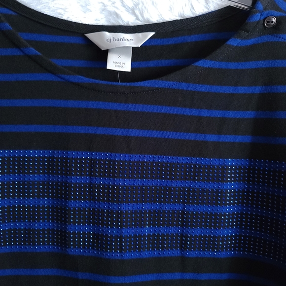CJ Banks Top Blue and Black Size 1X - Picture 3 of 4